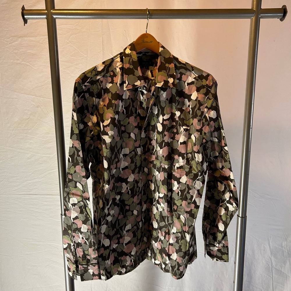 Ted Baker Men's Camouflage Floral Pattern Shirt